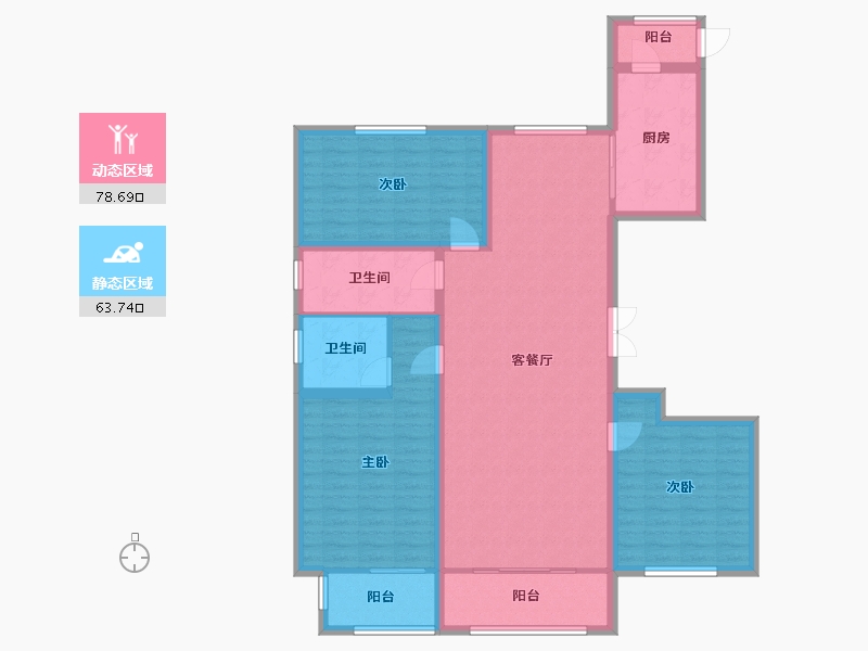 山东省-烟台市-龙泽华府-北区-128.80-户型库-动静分区