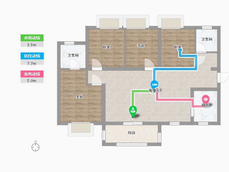 云南省-昆明市-佳兆业城市广场-85.15-户型库-动静线