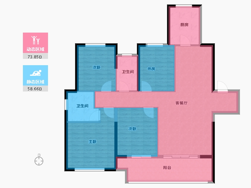 山东省-青岛市-新城云樾晓院-二期-120.27-户型库-动静分区