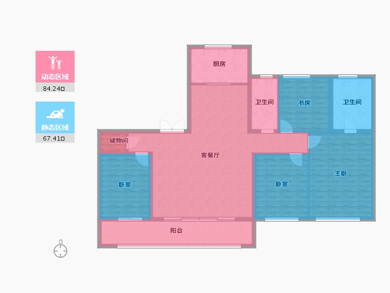 江苏省-南京市-华润置地中心·云上润府-137.93-户型库-动静分区