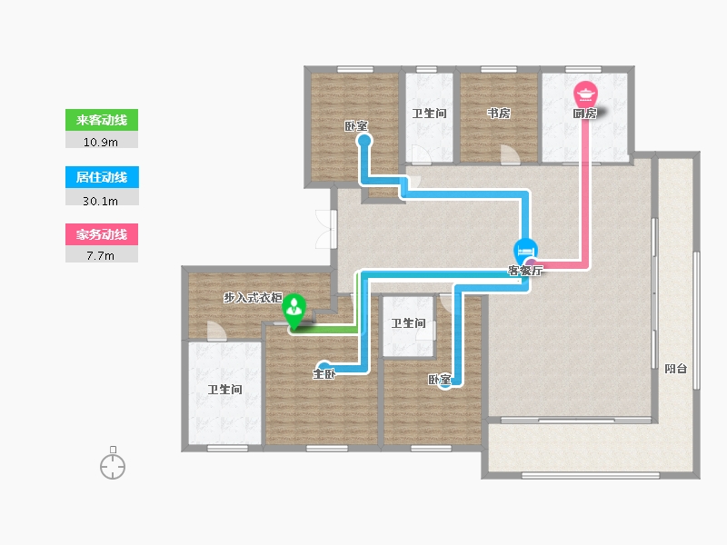 浙江省-宁波市-龙湖·云河颂-232.77-户型库-动静线