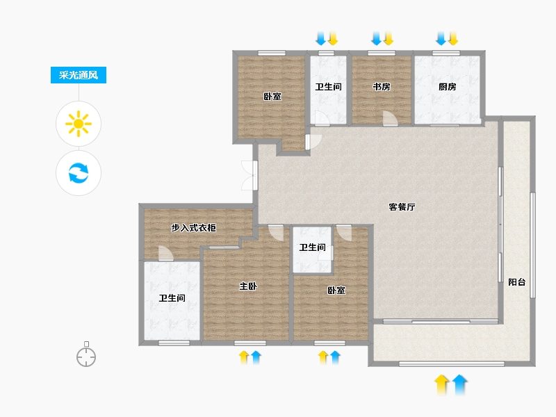 浙江省-宁波市-龙湖·云河颂-232.77-户型库-采光通风