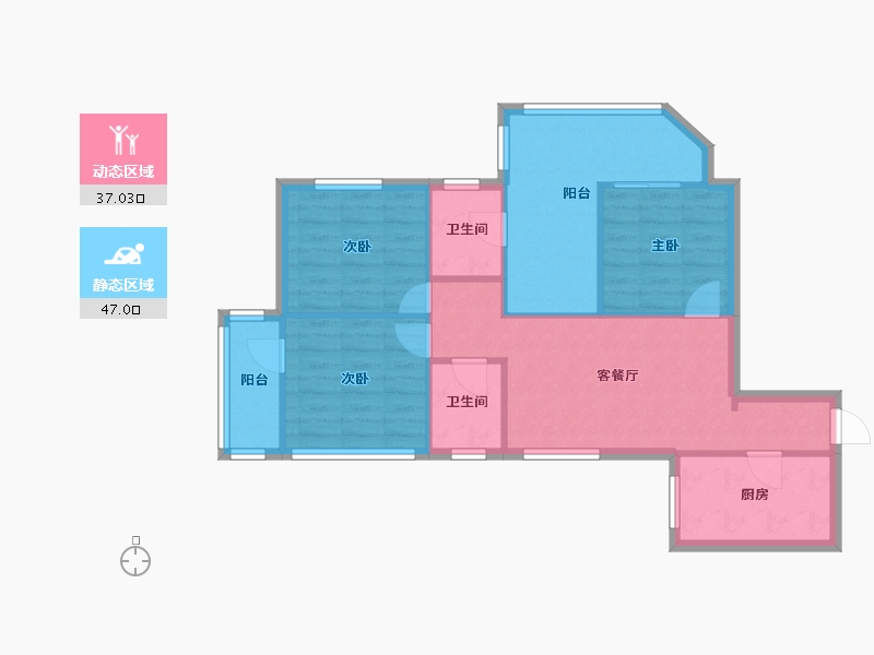 湖南省-长沙市-国立小区-87.00-户型库-动静分区