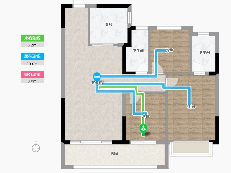 浙江省-宁波市-中海·玖樾-88.01-户型库-动静线