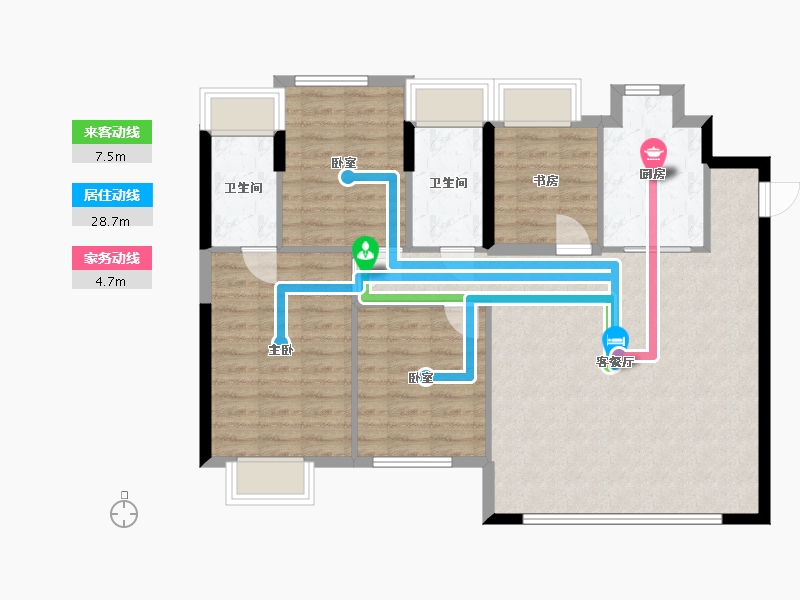 福建省-厦门市-象屿西溪云境-97.04-户型库-动静线