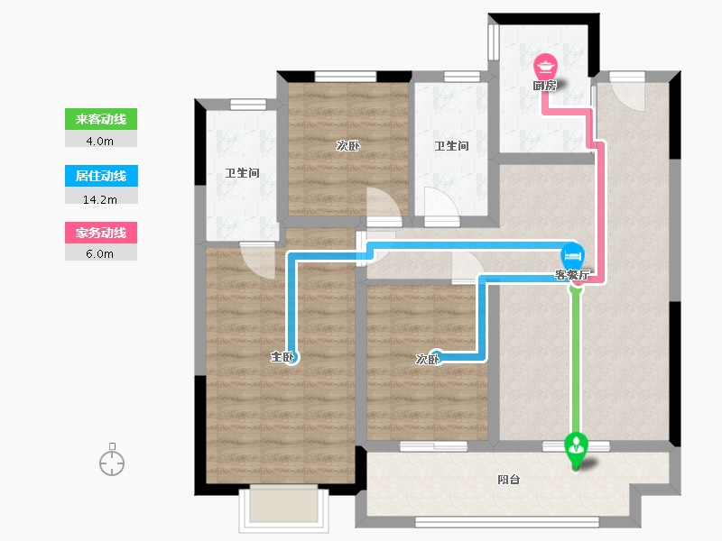 浙江省-台州市-云樾天境-92.36-户型库-动静线