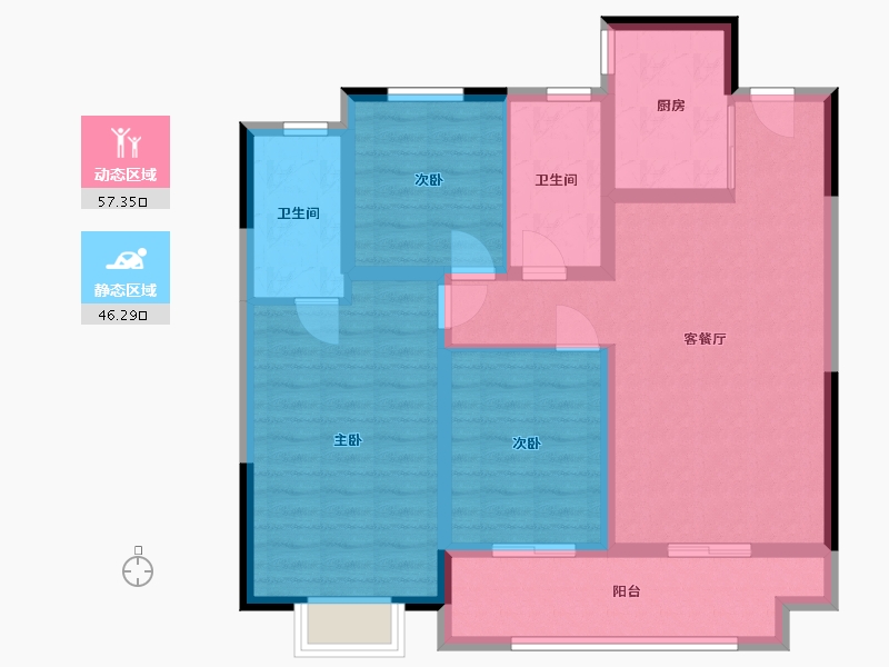 浙江省-台州市-云樾天境-92.36-户型库-动静分区