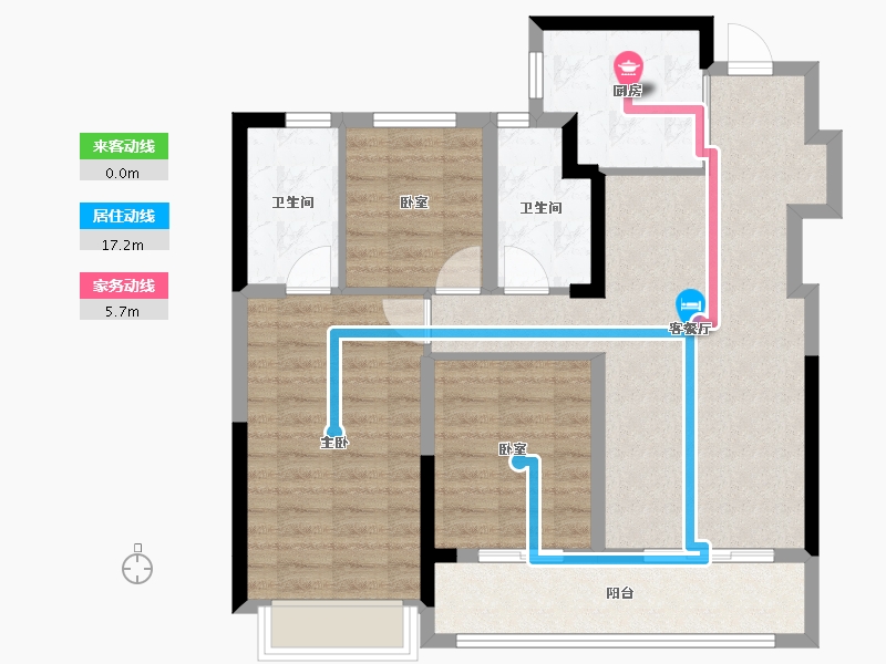 浙江省-杭州市-万科河颂映象府-86.24-户型库-动静线