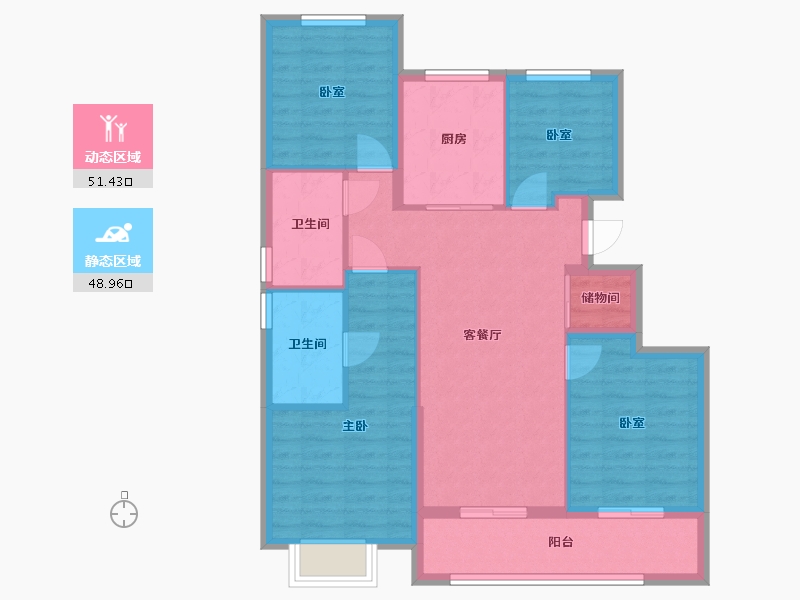 浙江省-绍兴市-绿城·晓风印月府-90.01-户型库-动静分区