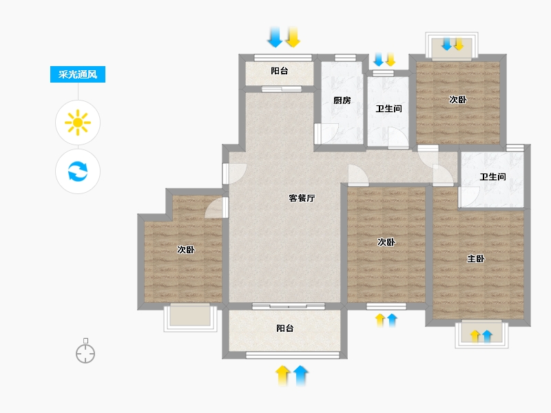 江西省-九江市-云住小区-113.33-户型库-采光通风