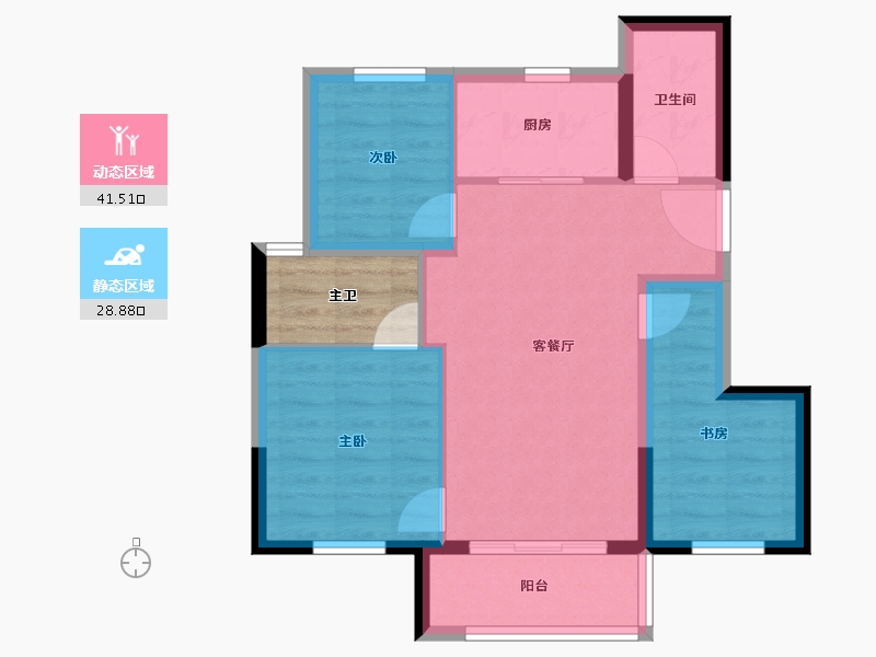 四川省-成都市-高投俊悦府-66.97-户型库-动静分区