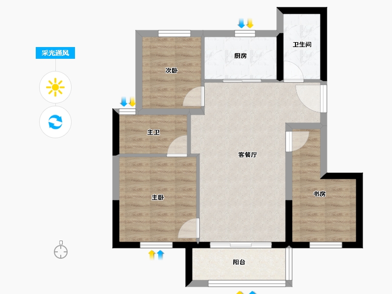 四川省-成都市-高投俊悦府-66.97-户型库-采光通风