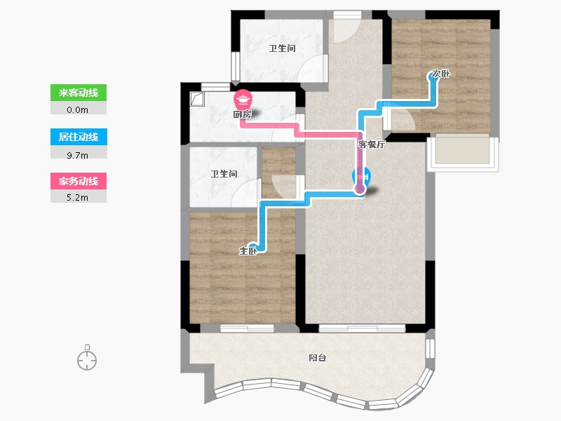 海南省-三亚市-新华联香水湾-65.55-户型库-动静线