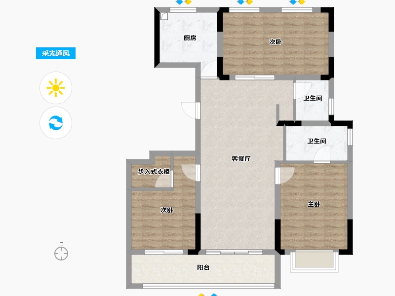 浙江省-金华市-商城佛堂印象-100.80-户型库-采光通风