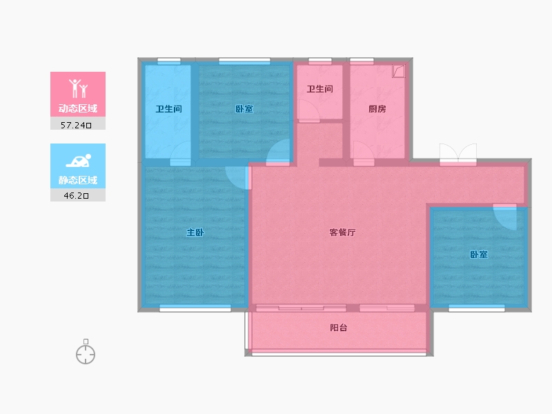 陕西省-西安市-城市风景-91.87-户型库-动静分区