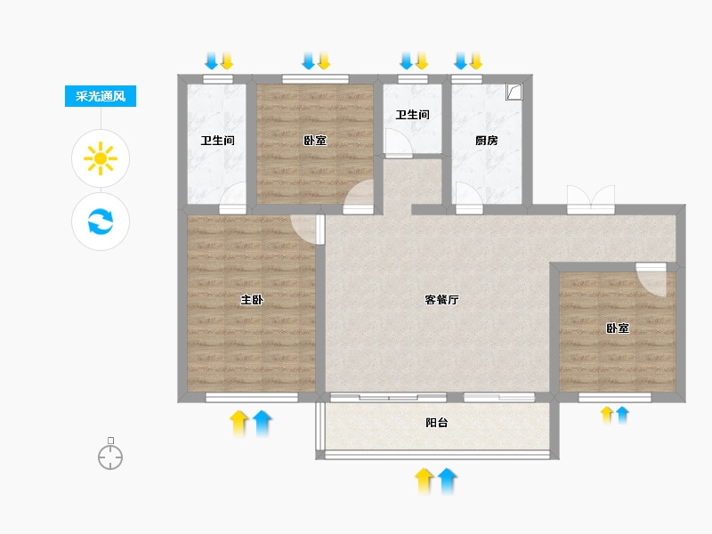 陕西省-西安市-城市风景-91.87-户型库-采光通风