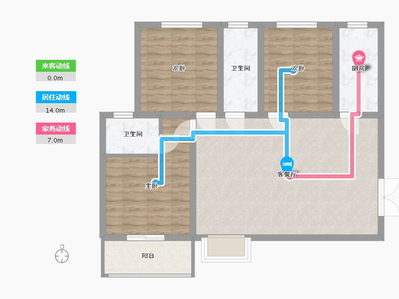 陕西省-咸阳市-京基一品-92.95-户型库-动静线