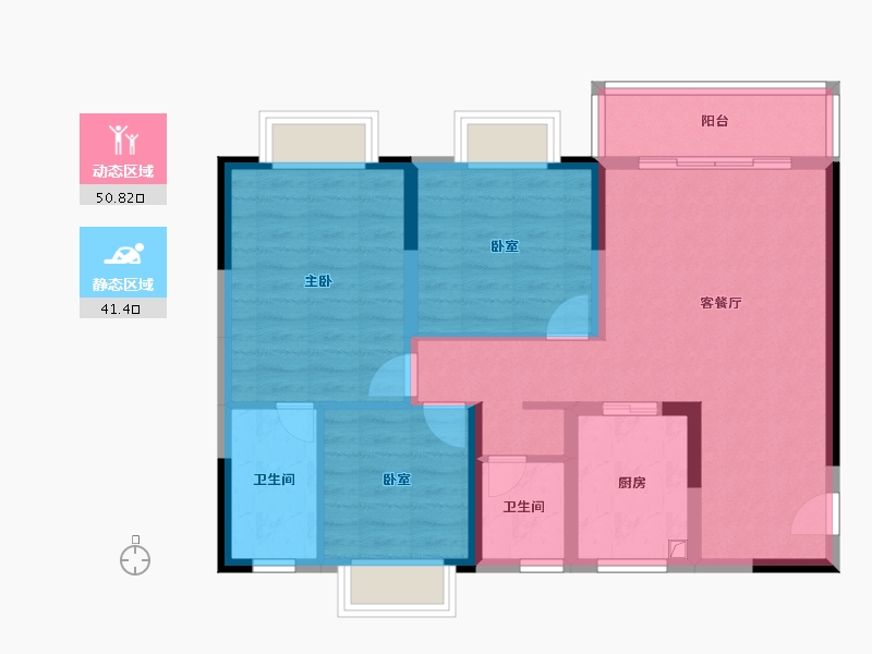 四川省-成都市-正兴紫瑞里-81.98-户型库-动静分区