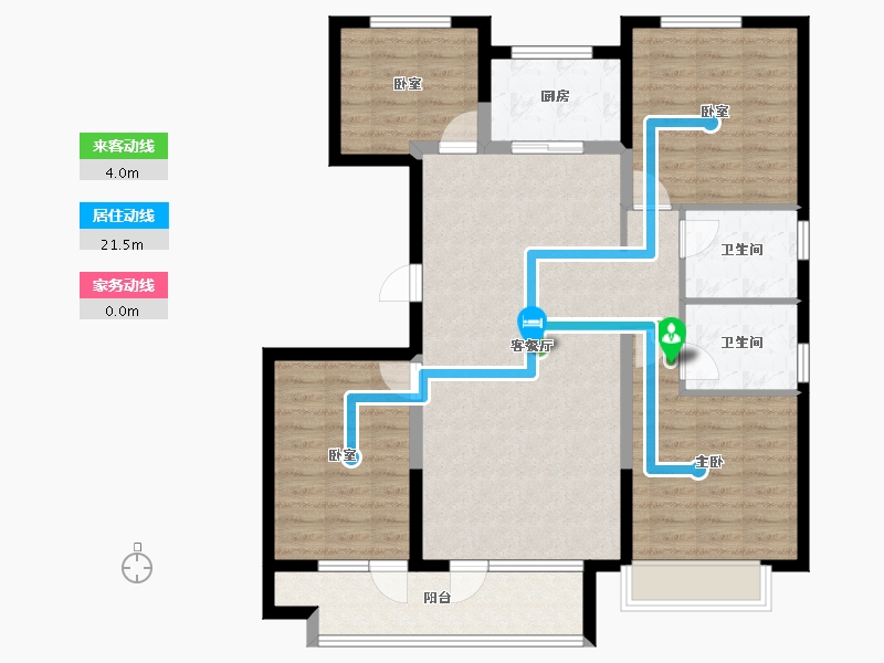 山东省-泰安市-东原桃花源-106.71-户型库-动静线