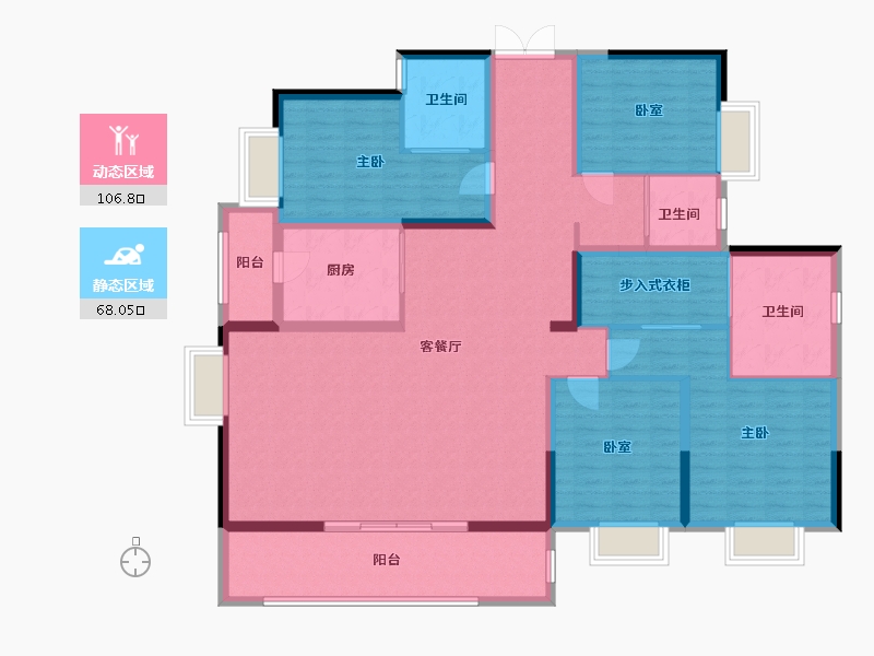 四川省-成都市-成都万达1号-157.97-户型库-动静分区