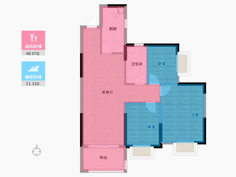 广东省-广州市-广州恒大悦府-71.20-户型库-动静分区