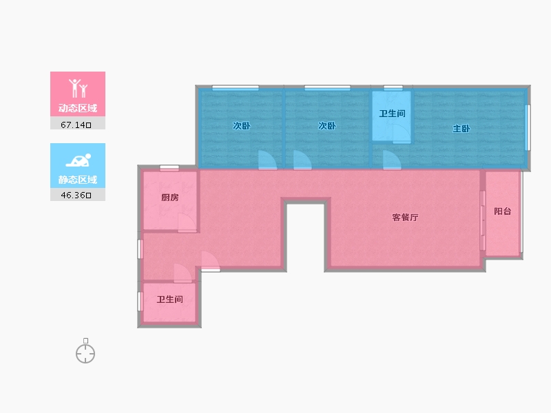 北京-北京市-兆丰园小区-三区-111.00-户型库-动静分区