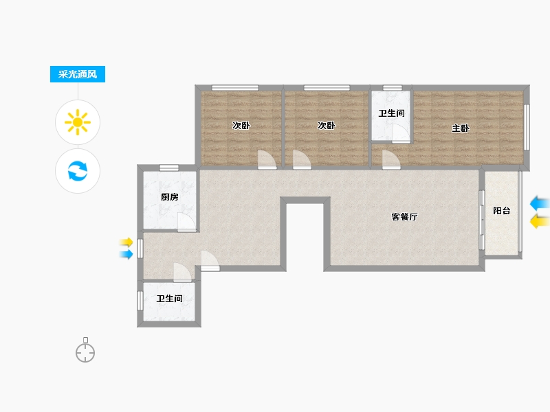 北京-北京市-兆丰园小区-三区-111.00-户型库-采光通风