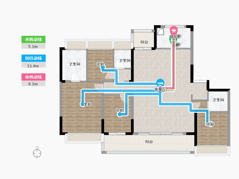 江苏省-苏州市-润鸿四季-145.60-户型库-动静线