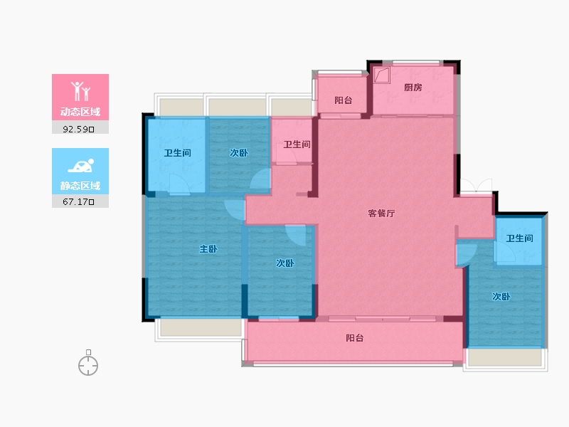 江苏省-苏州市-润鸿四季-145.60-户型库-动静分区