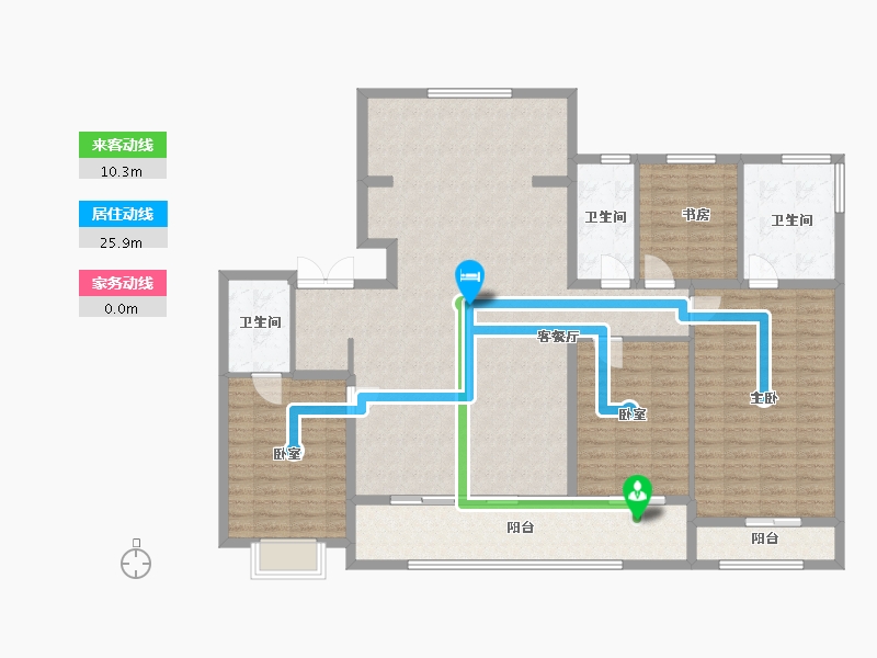 浙江省-绍兴市-绿城·晓风印月府-155.52-户型库-动静线