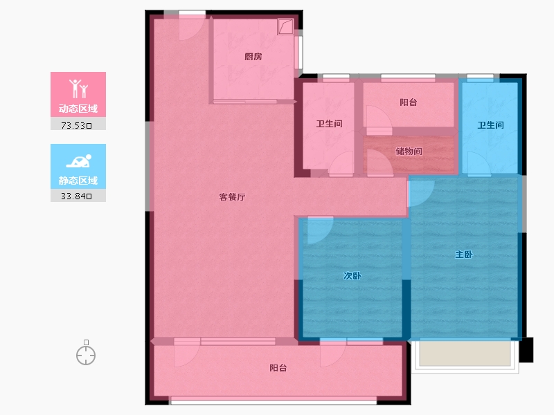 山东省-青岛市-诺德逸安居-95.20-户型库-动静分区