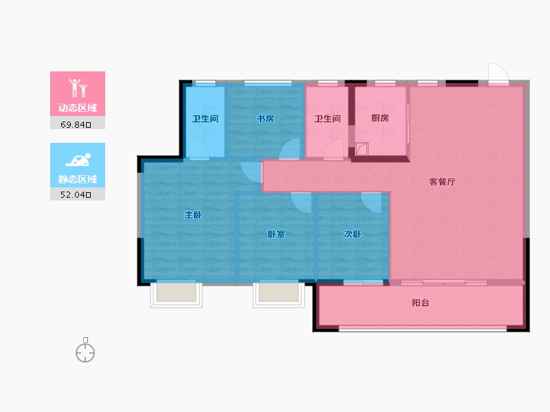 浙江省-宁波市-华润置地·润樾-111.21-户型库-动静分区