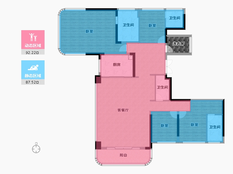 四川省-成都市-阅天府-167.81-户型库-动静分区