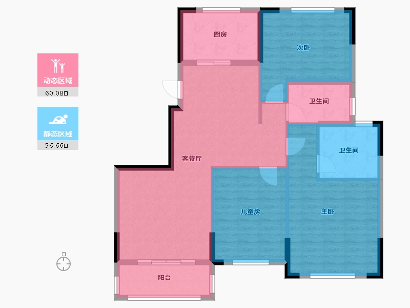 浙江省-湖州市-湖影花园-105.82-户型库-动静分区