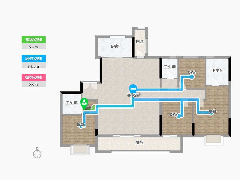 浙江省-金华市-蓝城天玥-148.56-户型库-动静线