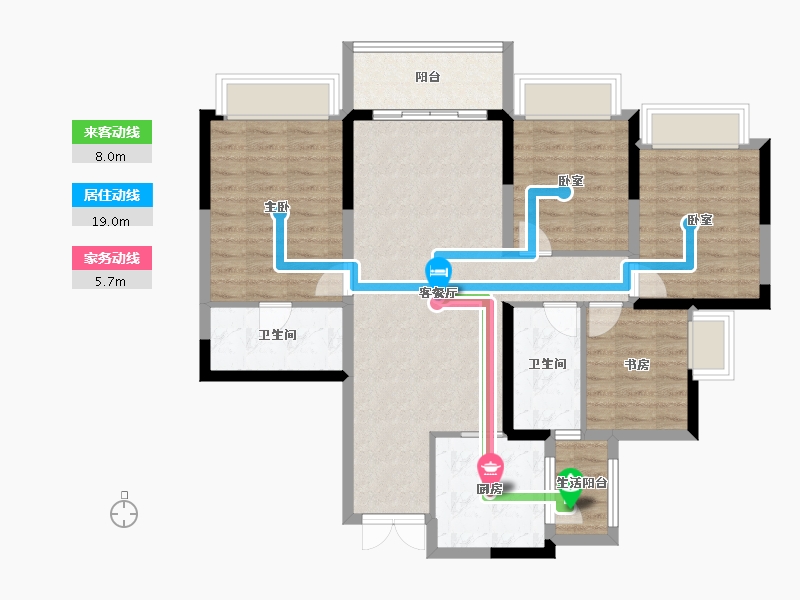 四川省-成都市-成都万达1号-98.70-户型库-动静线