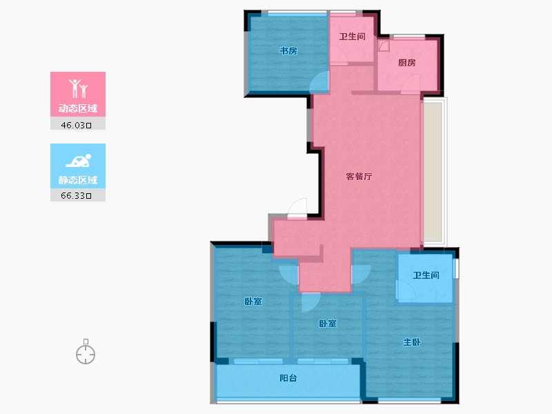 浙江省-金华市-蓝城天玥-101.06-户型库-动静分区