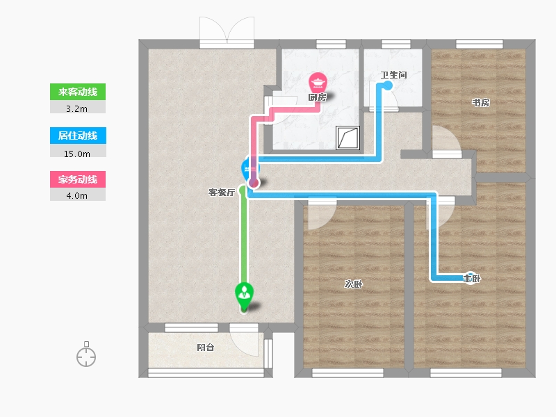 黑龙江省-鸡西市-福地壹号院-93.98-户型库-动静线