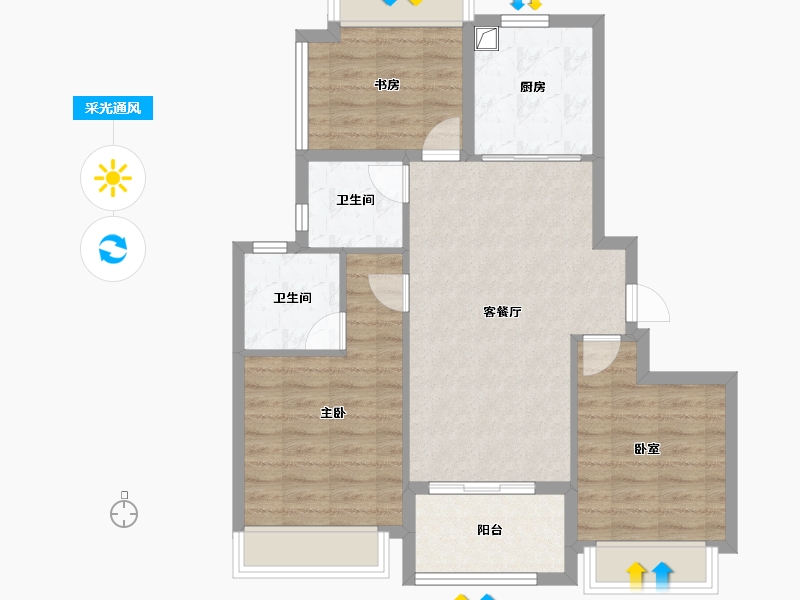 上海-上海市-保利建发印象青城-79.00-户型库-采光通风