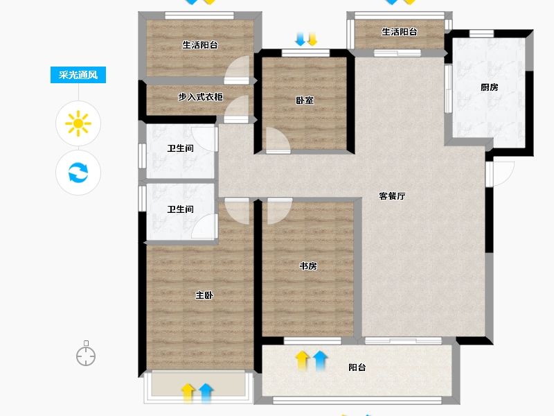 河南省-郑州市-谦祥·雲栖-114.41-户型库-采光通风