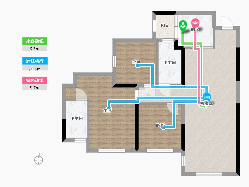 四川省-成都市-邦泰天府云璟-86.26-户型库-动静线