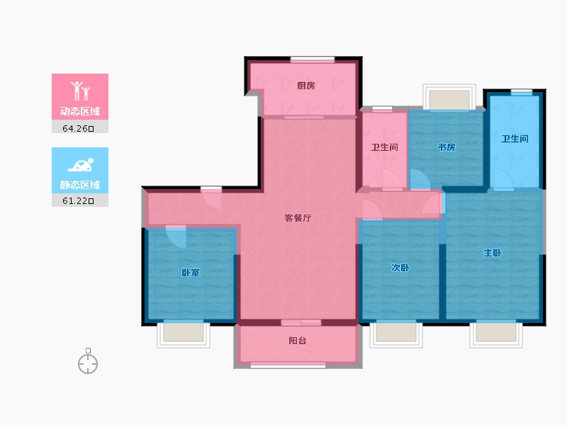 上海-上海市-君御公馆-112.00-户型库-动静分区