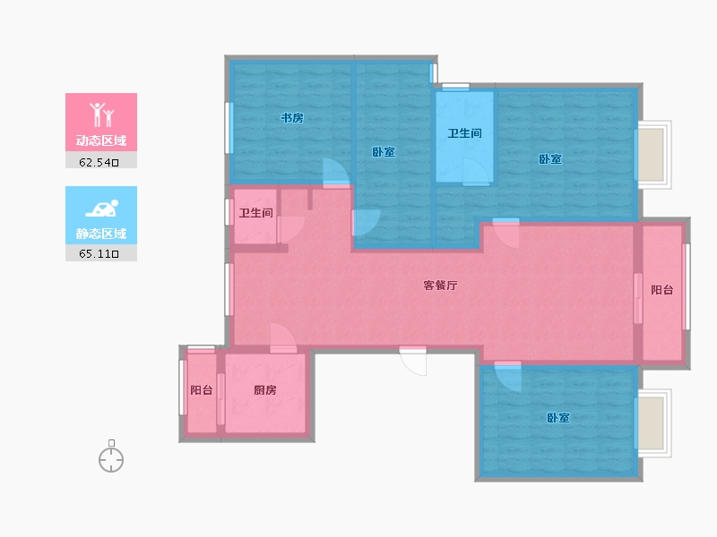 北京-北京市-万绿园小区-110.00-户型库-动静分区