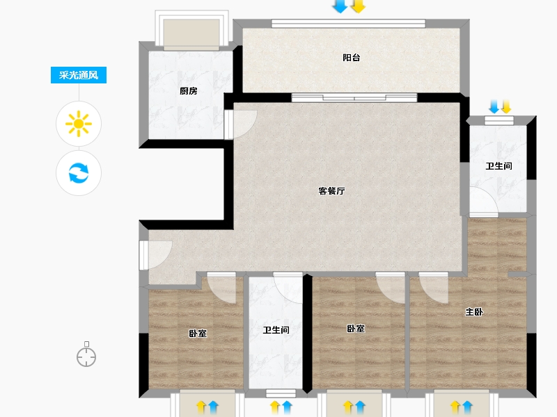 广东省-东莞市-盛和星岸-84.24-户型库-采光通风