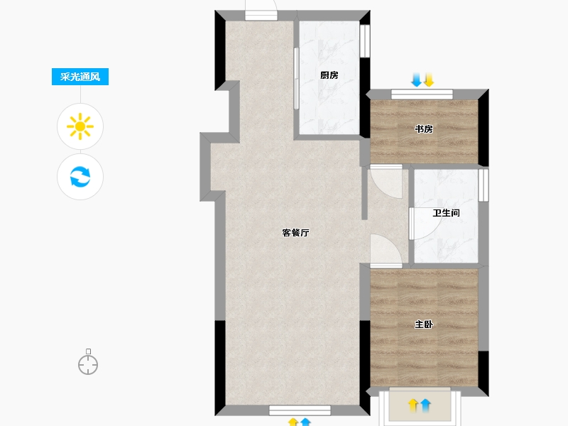 黑龙江省-哈尔滨市-融创公园壹号-63.00-户型库-采光通风