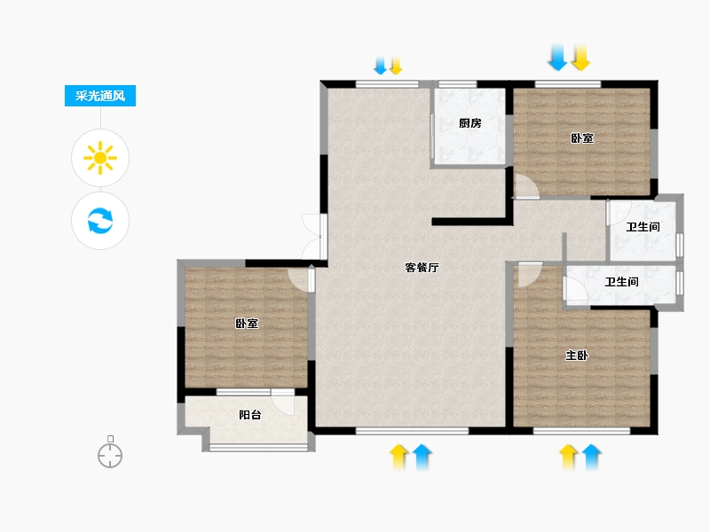 山东省-聊城市-财信·雲境-141.31-户型库-采光通风