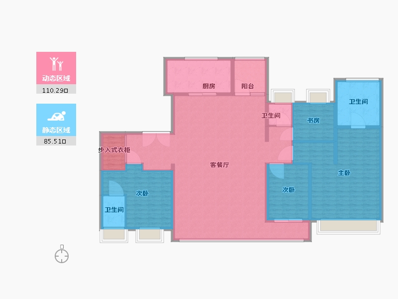 湖北省-武汉市-龙湖御湖境-179.61-户型库-动静分区