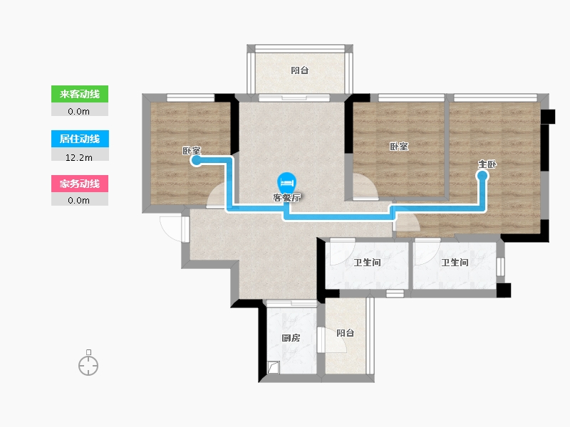 四川省-成都市-锦绣世家-70.45-户型库-动静线