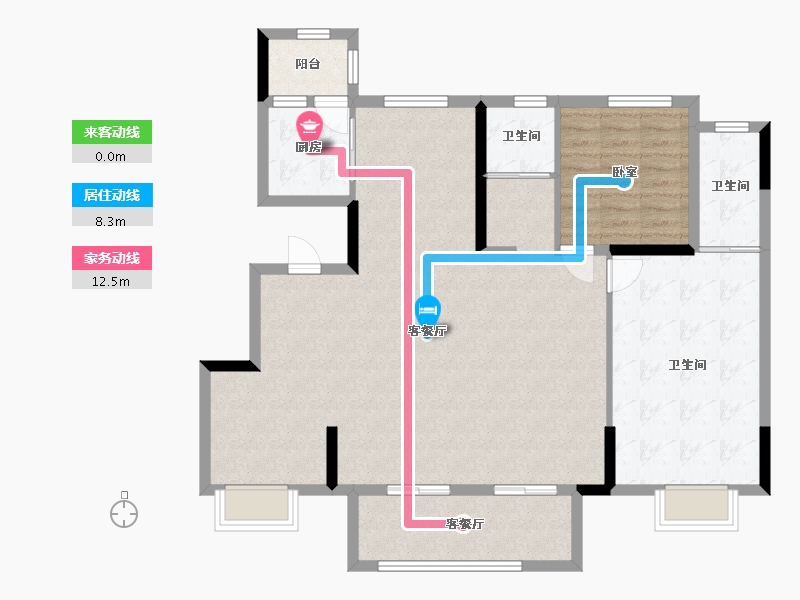 安徽省-滁州市-诚园春风里-112.93-户型库-动静线