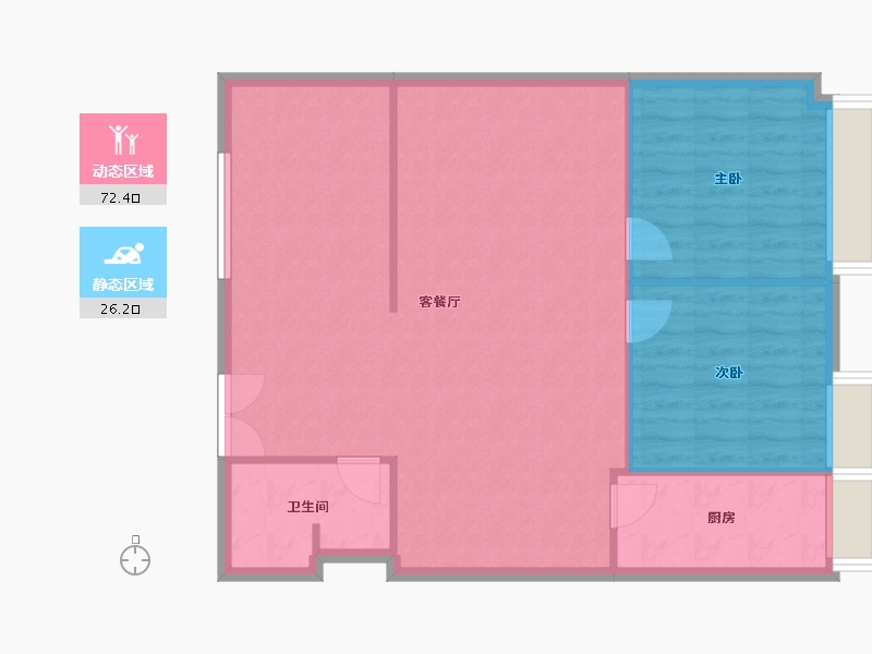 北京-北京市-领地B座-90.98-户型库-动静分区